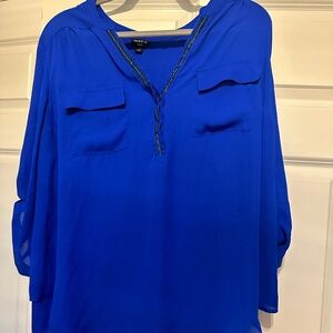 torrid Harper Pullover - Georgette & Sequin Trim Electric Blue, 2x